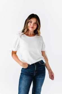  Anne Puff Sleeve Top in White