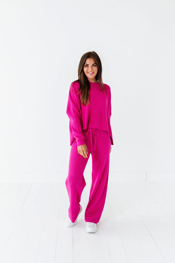 Mattie Lounge Set in Magenta