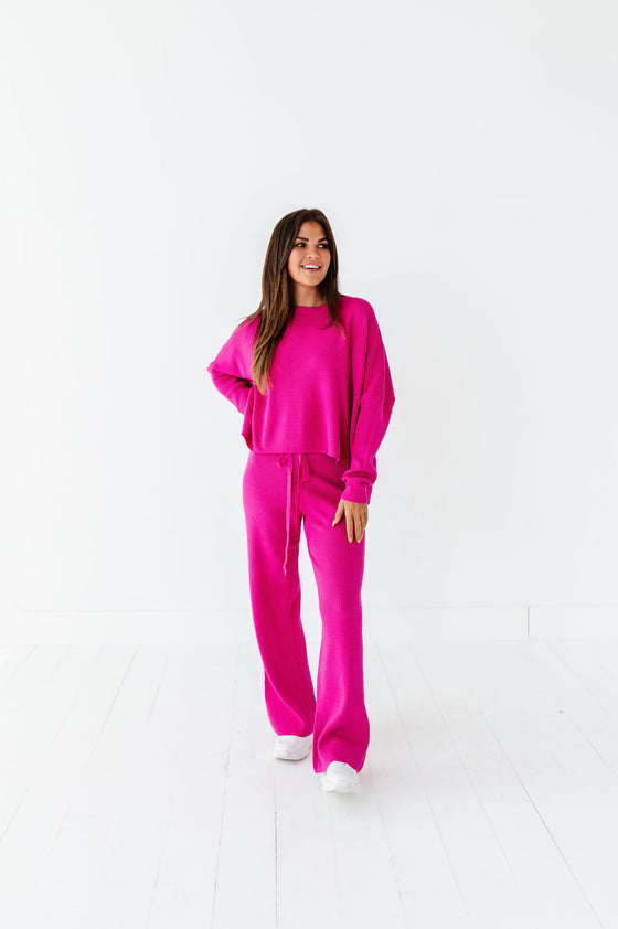 Mattie Lounge Set in Magenta