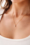 Gold Chain Crystal Pendant Necklace