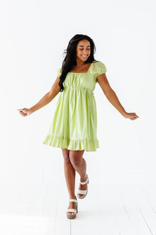  Tessa Babydoll Dress in Lime