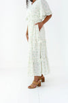 Aimee Floral Flutter Sleeve Dress - Size Small Left