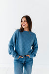 Natalee Checkered Sweater in Cornflower