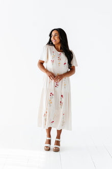  Danielle Embroidered Dress in Ivory