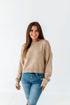 Natalee Checkered Sweater in Taupe