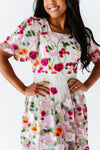 Shanna Floral Embroidered Dress - Size Large Left