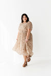 Evelyn Pleated Dress in Beige - Size 3X Left