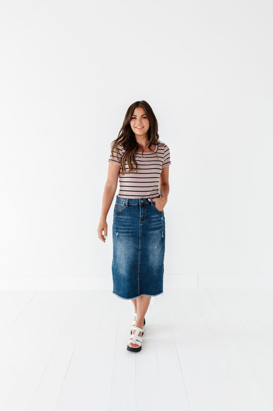 Olivia Denim Skirt in Blue