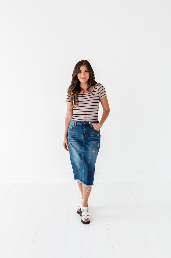 Olivia Denim Skirt in Blue