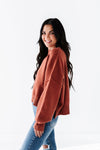 Madeline Knit Sweater in Brick - Size Large Left