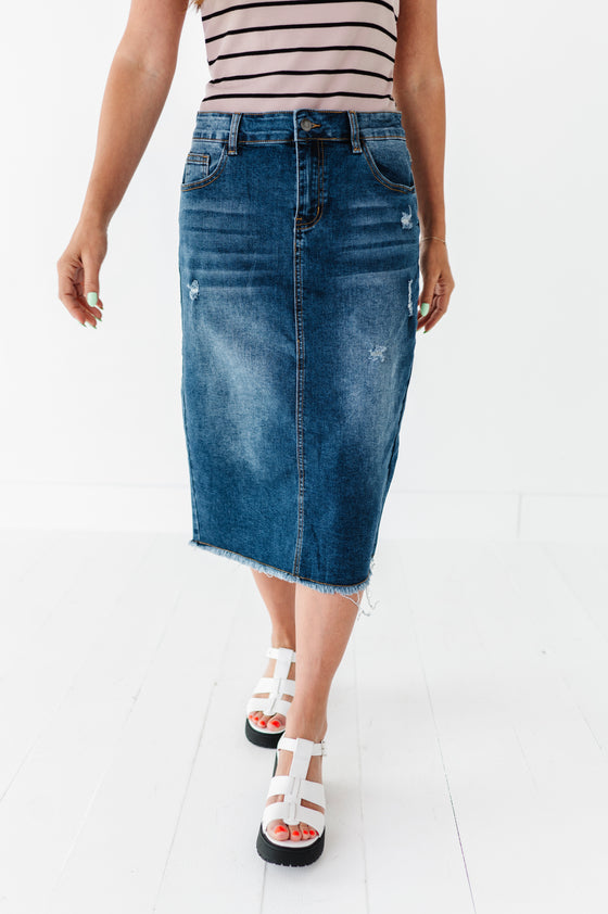 Olivia Denim Skirt in Blue