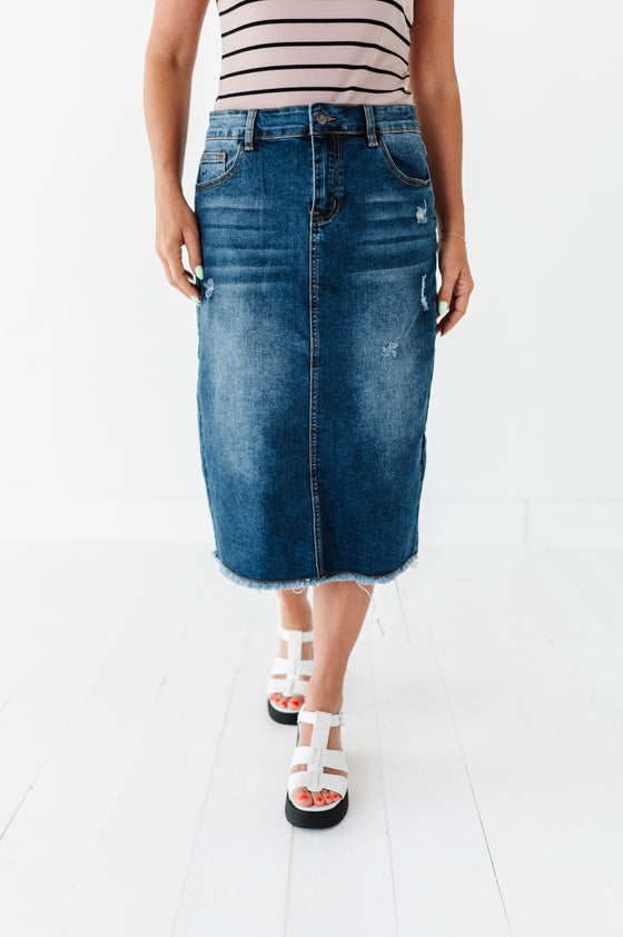 Olivia Denim Skirt in Blue