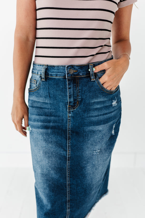 Olivia Denim Skirt in Blue