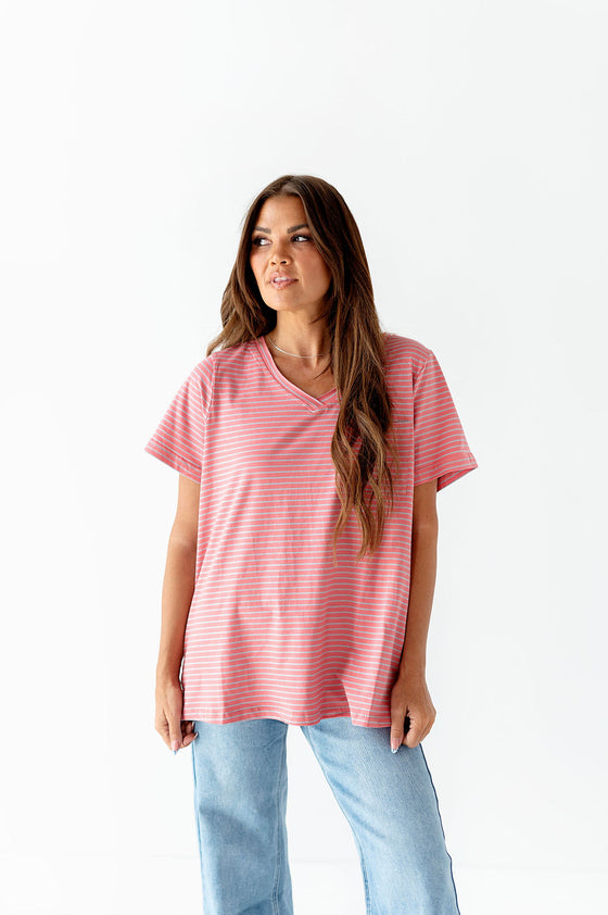 Pearson Striped Tee - Size Small Left