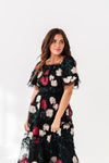 Roma Ruffle Tiered Dress in Black