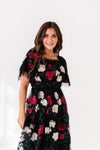 Roma Ruffle Tiered Dress in Black