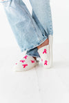 Pink Ribbon Embroidered Slippers