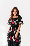 Roma Ruffle Tiered Dress in Black