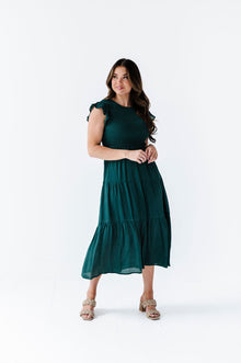  Nina Smocked Dress in Hunter Green - Size 2X Left