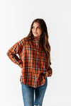 Milo Plaid Flannel Top in Brown