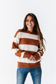  Freddie Stripe Sweater in Rust - Size Small Left