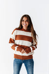 Freddie Stripe Sweater in Rust - Size Small Left