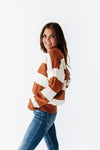 Freddie Stripe Sweater in Rust - Size Small Left