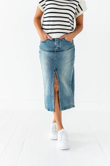  Mariah Denim Midi Skirt