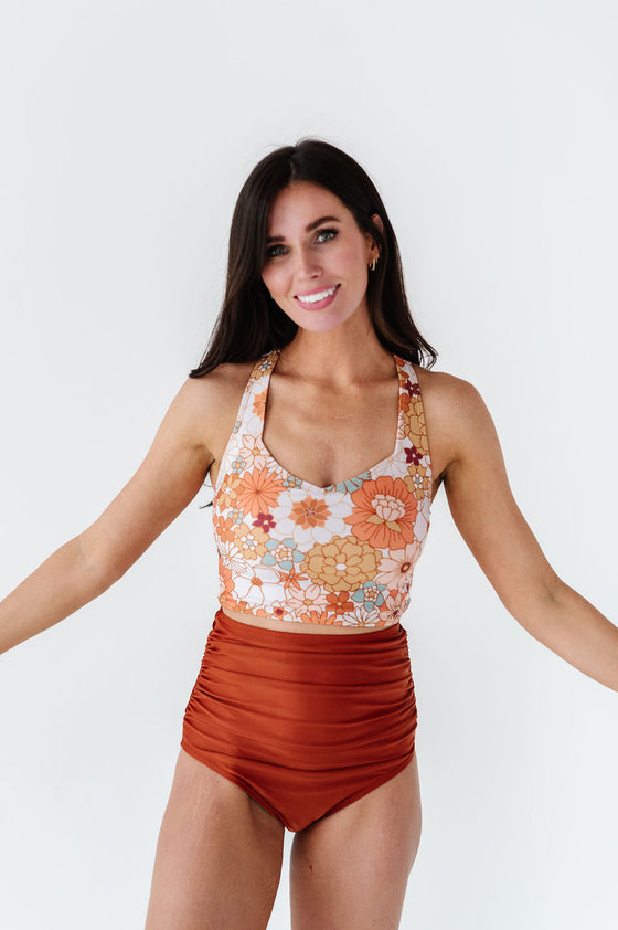 Groovy Floral Crossover Top