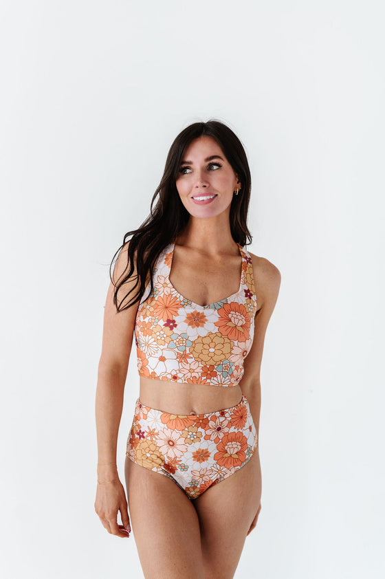 Groovy Floral Crossover Top