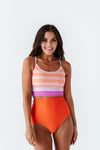 Summer Sherbet Stripe Colorblock Top