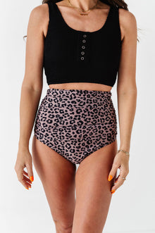  Leopard High Waisted Ruched Bottoms
