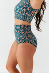 High Waisted Bottoms in Midnight Daisy