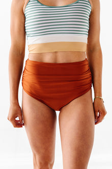  Basic Beach Ruched Bottoms in Rust