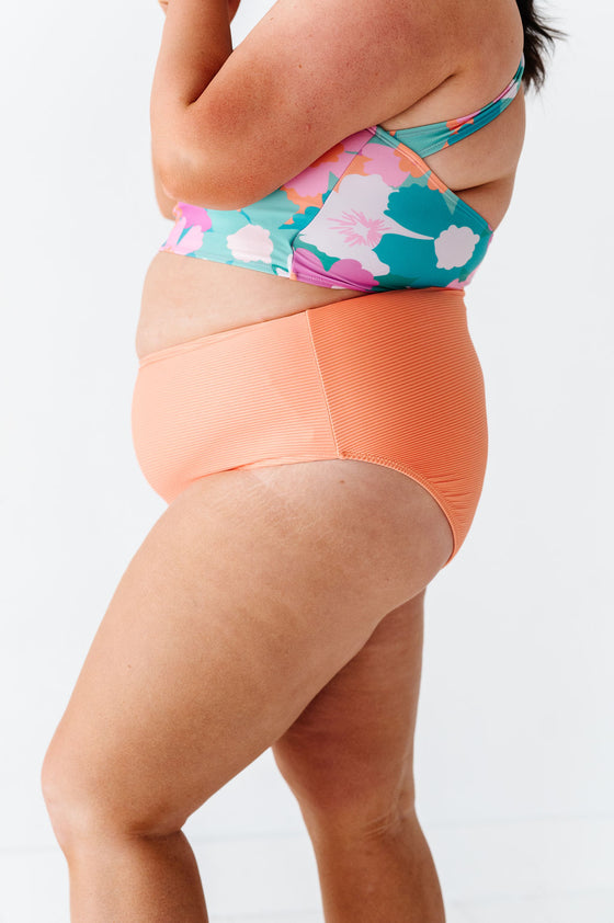Mid Rise Textured Bottoms in Peachy Paradise
