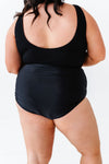 High Waisted Ruched Bottoms in Black