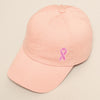 Pink Ribbon Baseball Cap in Dusty Pink