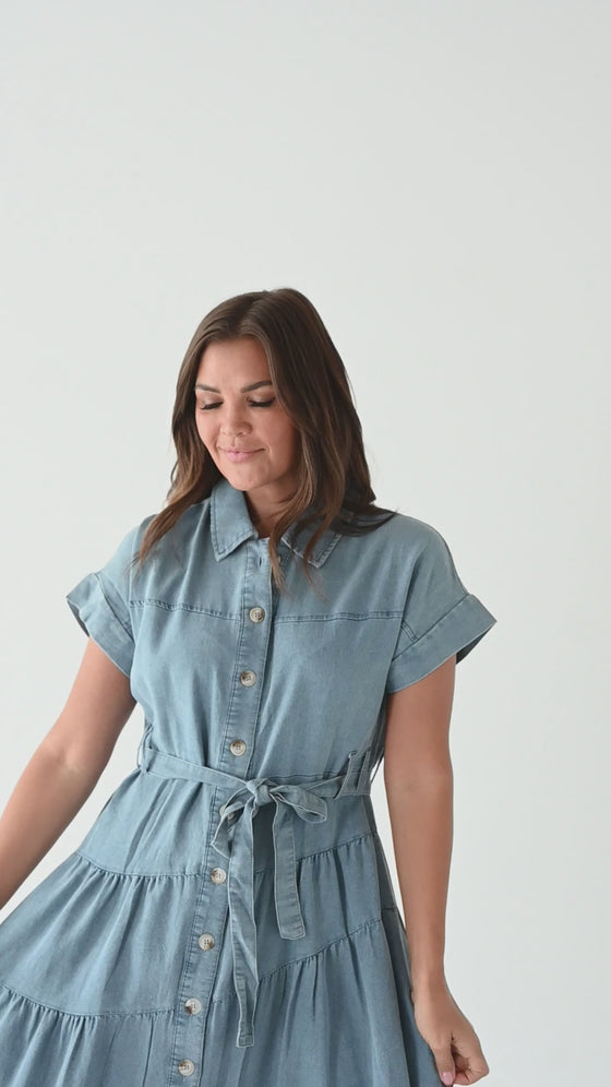 Lennox Dress in Denim Blue