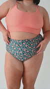 High Waisted Bottoms in Midnight Daisy