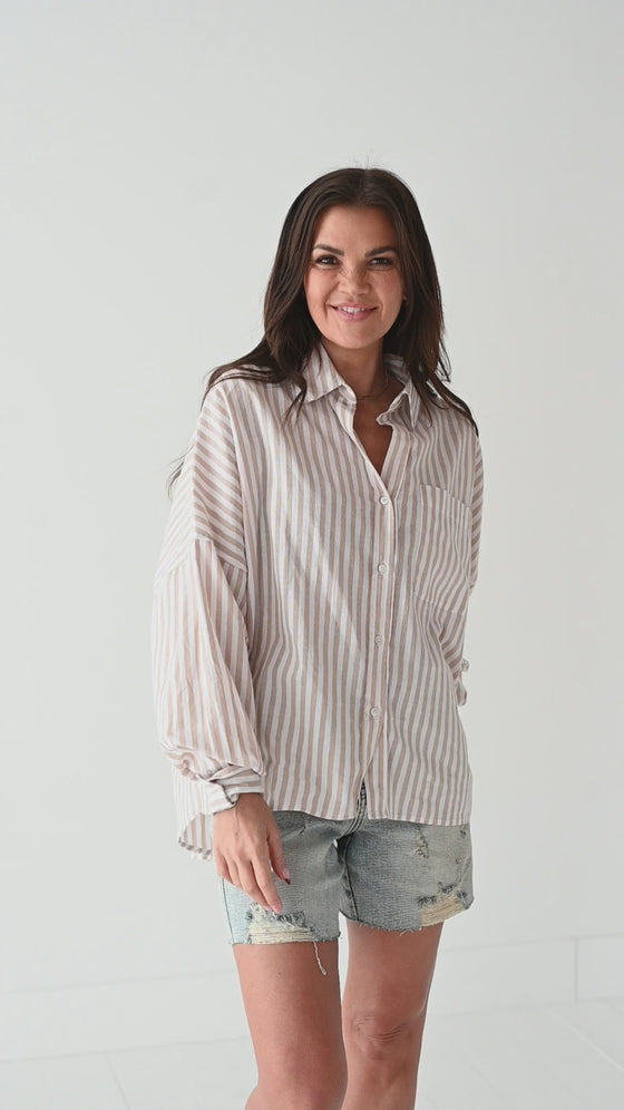 Merritt Striped Button Up