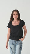 Everleigh Ribbed Top in Black