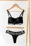 Juliet Lace Half Cup Bra In Black