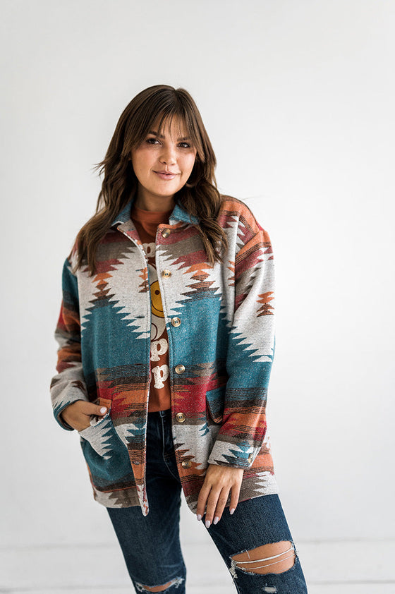 Falling For You Southwestern Woven Jacket - Size Small Left