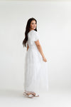 Francis Smocked Dot Dress in White - Size Small Left