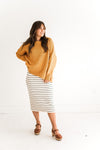 Willow Stripe Sweater Dress in Oatmeal