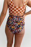 Bali Floral High Waisted Ruched Bottoms