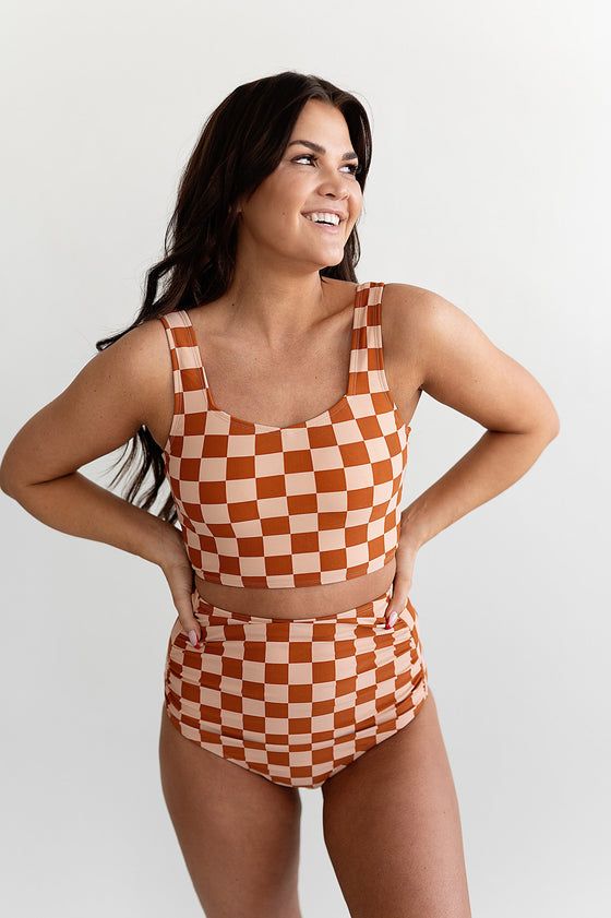 High Waisted Bottoms in Check Me Out -- Size XXS left