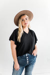 Bailey Ruffle Top in Black - Size Small Left