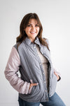 Ellis Reversible Puffer Jacket in Gray - Size Small Left