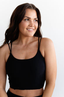  Little Black Double Strap Top in Black - Size XS & Small Left
